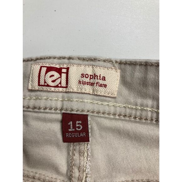 LEI, Sophia Style, hipster flare, tan, women’s pants, Size 15 ( juniors), - Picture 7 of 11